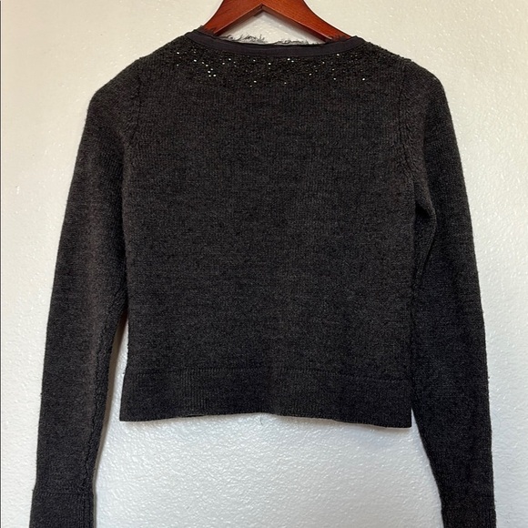 Martin + Osa Gray Cardigan with Beaded Embellishments Zip-Front size S - Picture 5 of 10